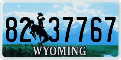 WY license plate 8237767