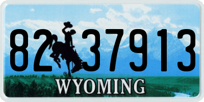 WY license plate 8237913