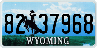 WY license plate 8237968