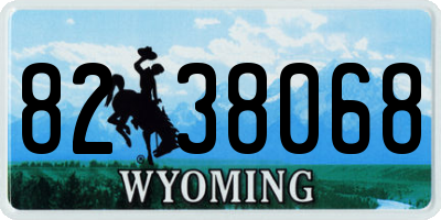 WY license plate 8238068