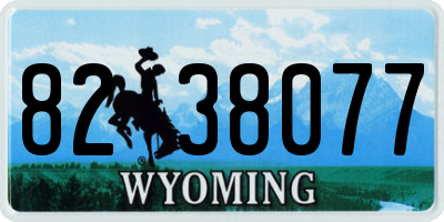 WY license plate 8238077