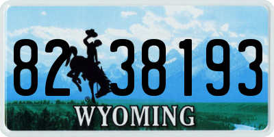 WY license plate 8238193