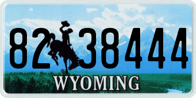 WY license plate 8238444