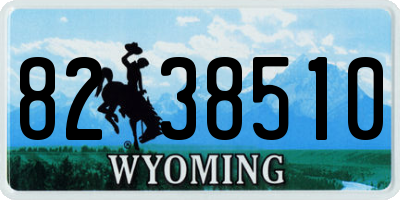 WY license plate 8238510