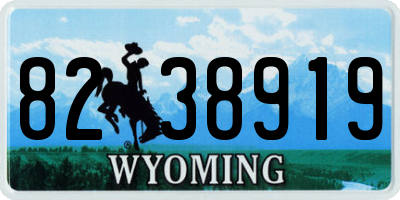 WY license plate 8238919