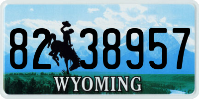 WY license plate 8238957