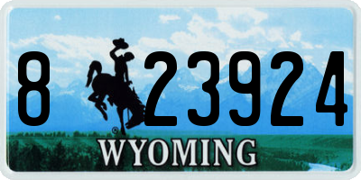 WY license plate 823924