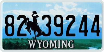 WY license plate 8239244