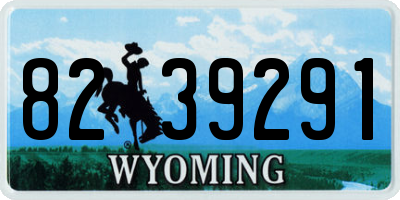 WY license plate 8239291