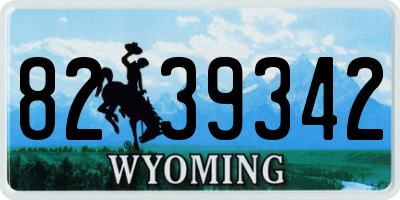 WY license plate 8239342