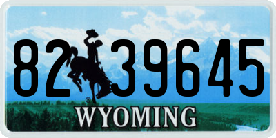 WY license plate 8239645