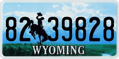 WY license plate 8239828