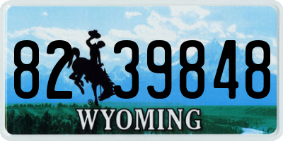 WY license plate 8239848