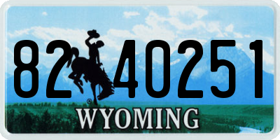 WY license plate 8240251