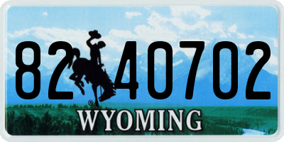 WY license plate 8240702