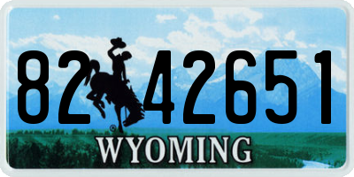 WY license plate 8242651