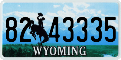 WY license plate 8243335