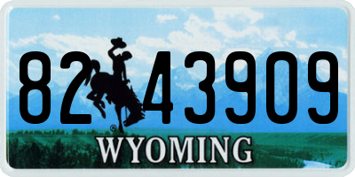WY license plate 8243909