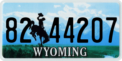 WY license plate 8244207