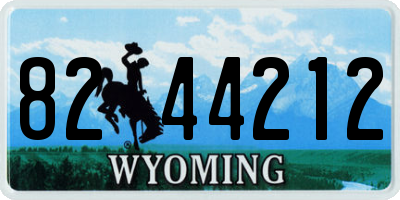 WY license plate 8244212