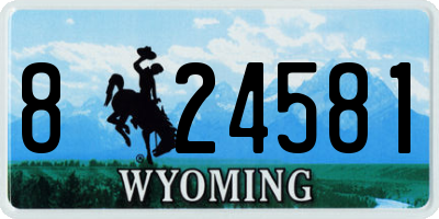 WY license plate 824581