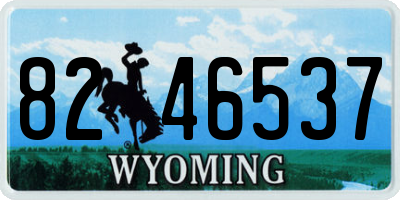 WY license plate 8246537