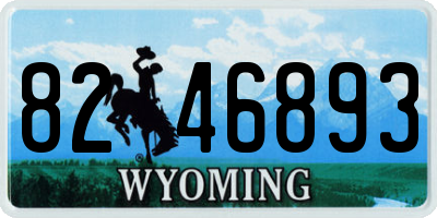 WY license plate 8246893