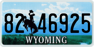 WY license plate 8246925