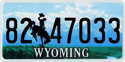 WY license plate 8247033