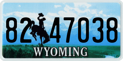 WY license plate 8247038