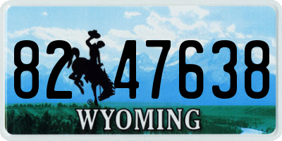 WY license plate 8247638