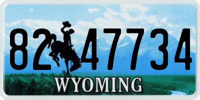 WY license plate 8247734