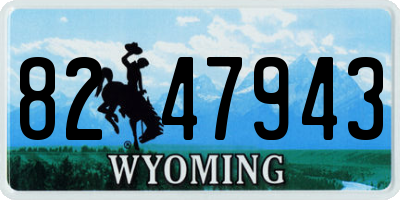 WY license plate 8247943