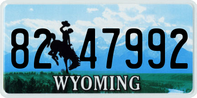 WY license plate 8247992