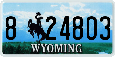 WY license plate 824803