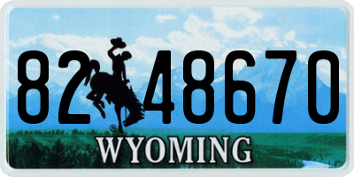 WY license plate 8248670