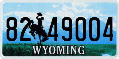 WY license plate 8249004