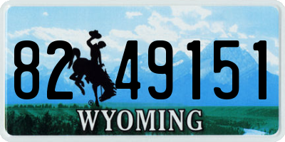 WY license plate 8249151
