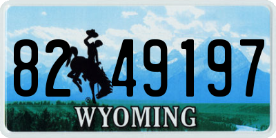 WY license plate 8249197