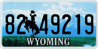 WY license plate 8249219