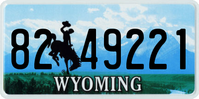 WY license plate 8249221
