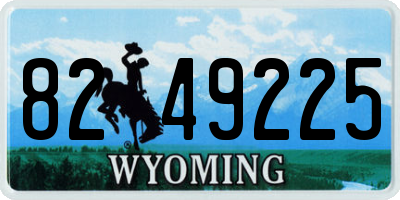 WY license plate 8249225