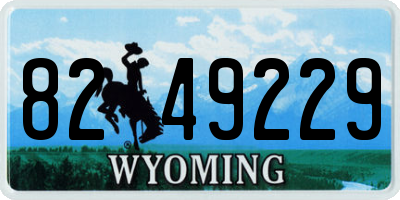 WY license plate 8249229