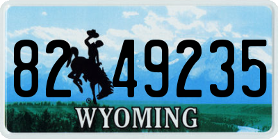 WY license plate 8249235