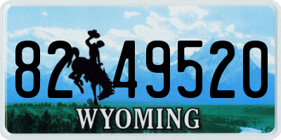 WY license plate 8249520