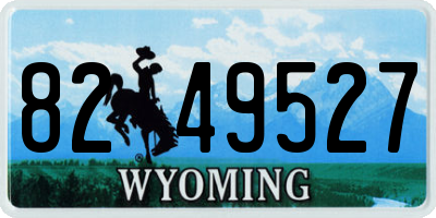 WY license plate 8249527