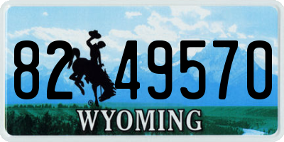 WY license plate 8249570