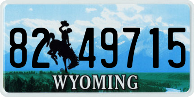 WY license plate 8249715