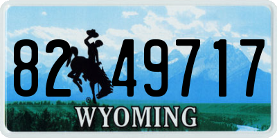 WY license plate 8249717