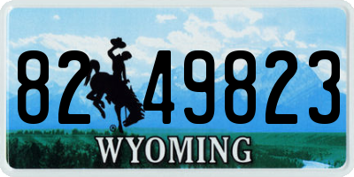 WY license plate 8249823